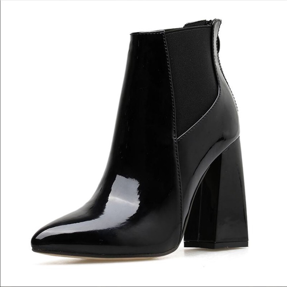 Black Patent Booties - Picture 1 of 5